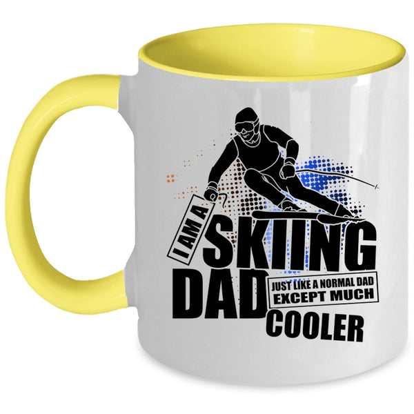 Cool Dad Coffee Mug, I Am A Skiing Dad Accent Mug
