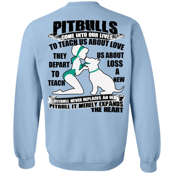 I Love Pit Bull T Shirt, Pit Bulls Come Into Our Lives Sweatshirt