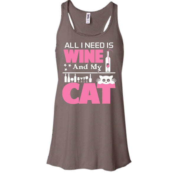 All I Need Is Wine And My Cat Shirt, Cool Cat Shirt