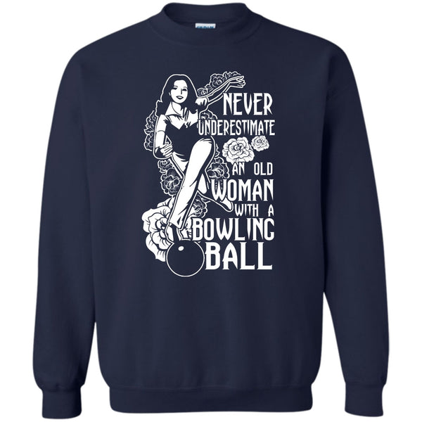 An Old Man With A Bowling Ball T Shirt, Coolest Bowling Sweatshirt