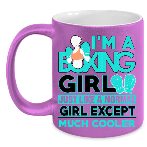 Cool Boxer Coffee Mug, I'm A Boxing Girl Accent Mug