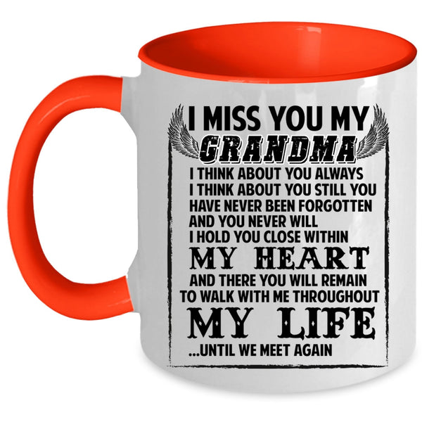 Cute Gift For Grandkids Coffee Mug, I Miss You My Grandma Accent Mug