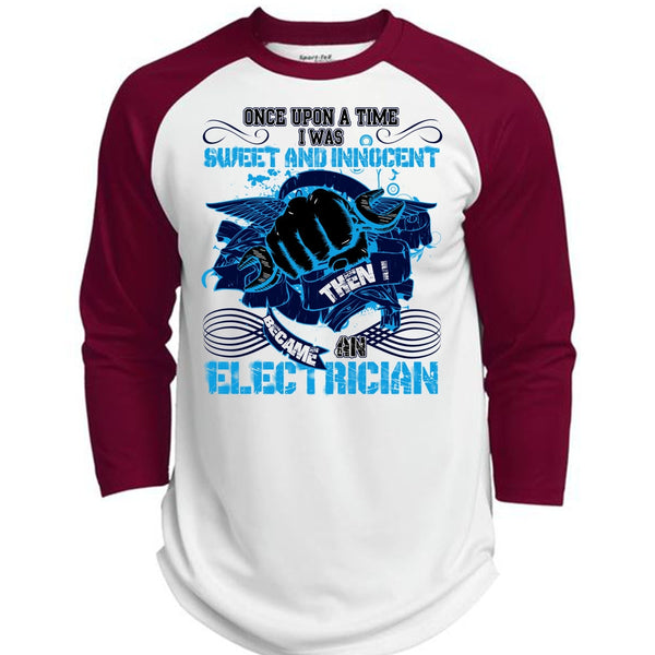 I Became An Electrician T Shirt, I Love Electrician T Shirt, Awesome T-Shirts  (Polyester Game Baseball Jersey)