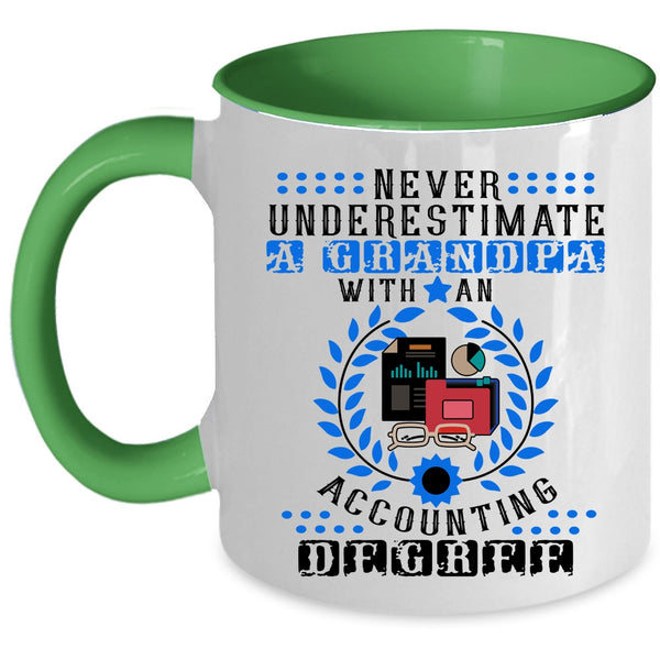 Old Accountant Coffee Mug, Grandpa With An Accounting Degree Accent Mug