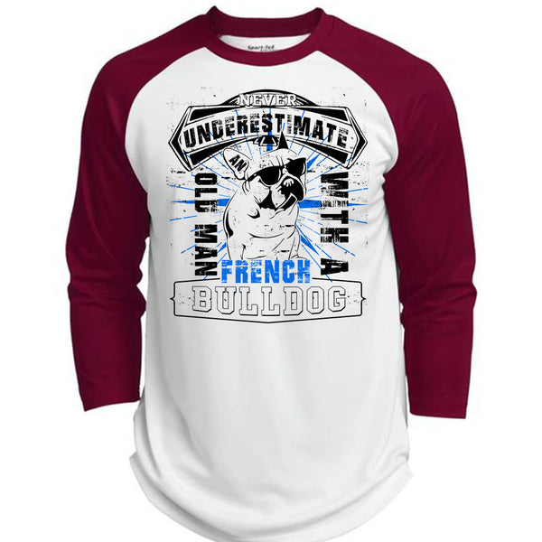 Never Underestimate An Old Man With A French Bulldog T Shirt, I Love My Wife T Shirt, Awesome T-Shirts  (Polyester Game Baseball Jersey)