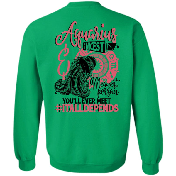 I Love Aquarius T Shirt, Aquarius Nicest Meanest Person Sweatshirt