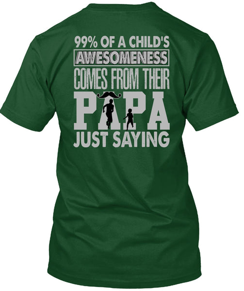 Their Papa Just Saying T Shirt, Child's Awesomeness T Shirt