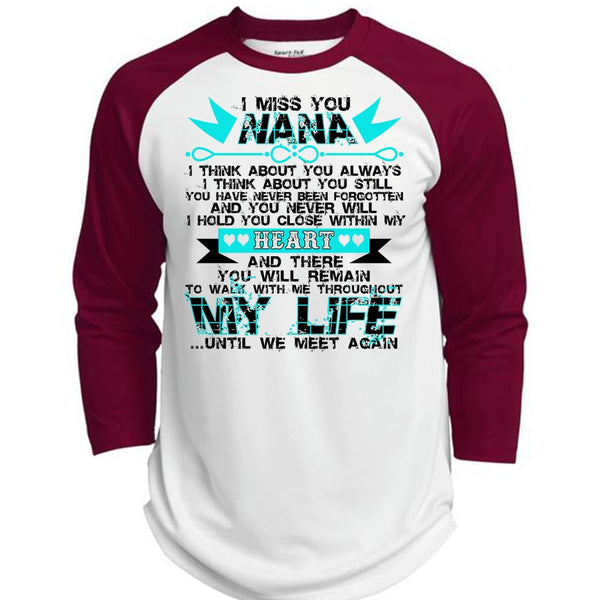 I Miss You Nana T Shirt, I Love Nana T Shirt, Awesome T-Shirts  (Polyester Game Baseball Jersey)