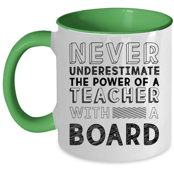 Awesome Teacher Coffee Mug, The Power Of A Teacher With A Board Accent Mug