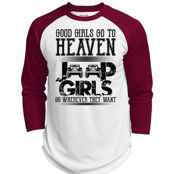 Good Girls Go To Heaven Jeep Girls T Shirt, I Love Jeep T Shirt, Awesome T-Shirts  (Polyester Game Baseball Jersey)