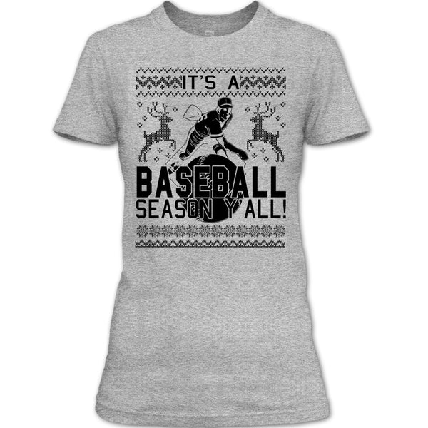 It's A Baseball Season Y'all T Shirt, Merry Christmas Gift T Shirt