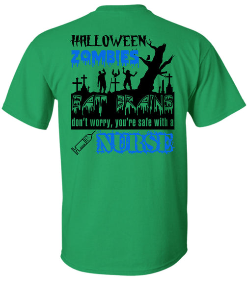 Halloween Zombies Eat Brains T Shirt, Wait For Halloween T Shirt