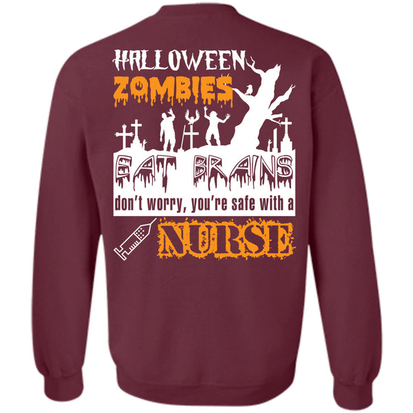 You're Safe With A Nurse T Shirt, Wait For Halloween Sweatshirt