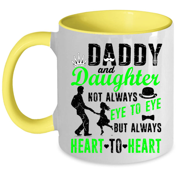 Heart To Heart Coffee Mug, Daddy And Daughter Accent Mug