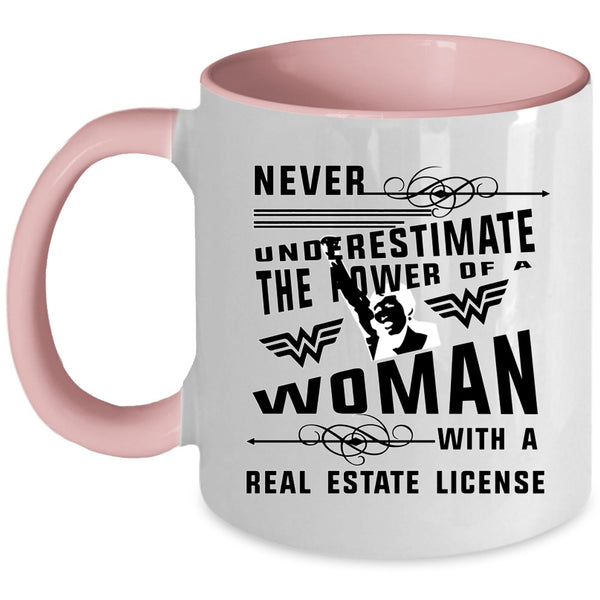 Cool Woman Coffee Mug, A Woman With A Real Estate License Accent Mug