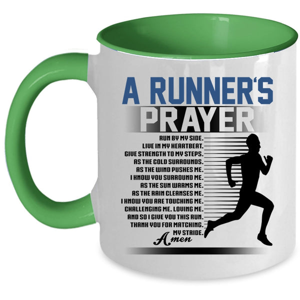 Best Gift For Runner Coffee Mug, A Runner's Prayer Accent Mug