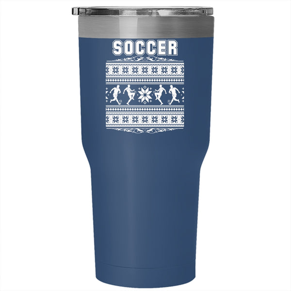 Cool Soccer Tumbler 30 oz Stainless Steel, Noel Christmas Travel Mug
