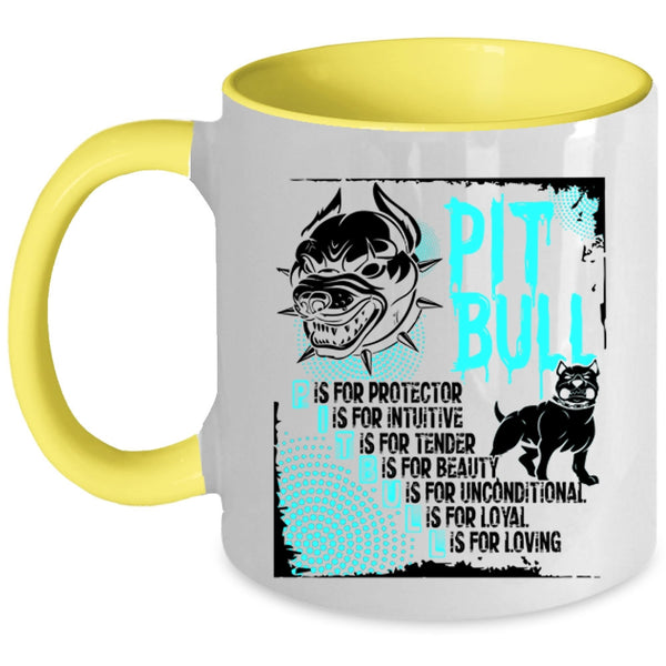 Cool Gift For Pit Bull Lovers Coffee Mug, Pit Bull Accent Mug