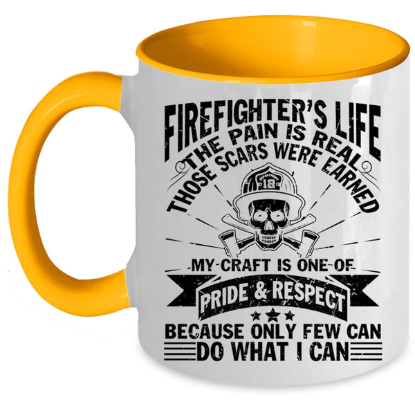 Cool Gift For Fireman Coffee Mug, Firefighter's Life Accent Mug