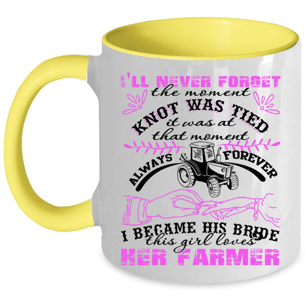 This Girl Loves Her Farmer Coffee Mug, I Became His Bride Accent Mug