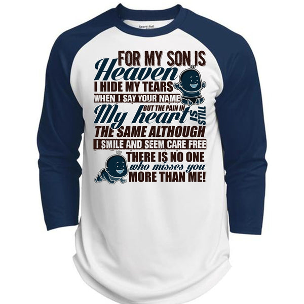 For My Son Is Heaven T Shirt, I Love Son T Shirt, Awesome T-Shirts  (Polyester Game Baseball Jersey)