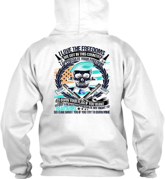 I Love The Freedoms T Shirt, I Love Veteran T Shirt