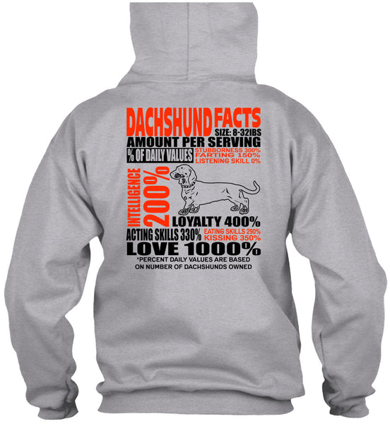 Dachshund Facts T Shirt, I Love Dachshund T Shirt
