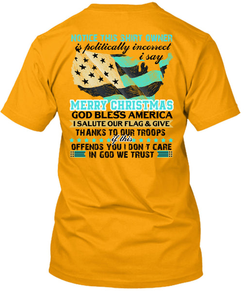 I Say Merry Christmas T Shirt, I Love Veteran T Shirt