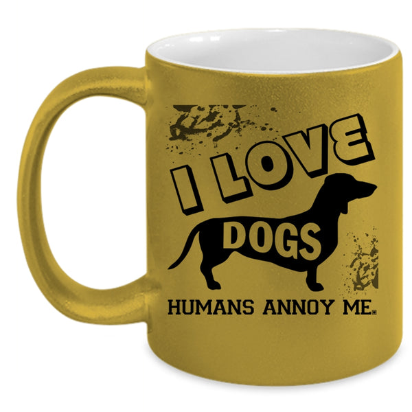 Cute Gift For Dog Lovers Coffee Mug, I Love Dogs Accent Mug