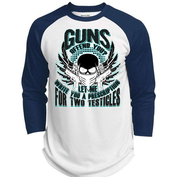Guns Offend You T Shirt, I Love Veteran T Shirt, Awesome T-Shirts  (Polyester Game Baseball Jersey)
