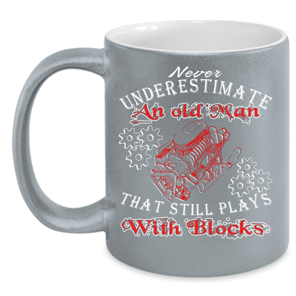 An Old Man Plays With Blocks Coffee Mug, Awesome Grandpa Coffee Cup