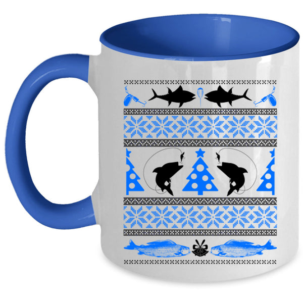 Christmas Tree  Coffee Mug, Funny Fishing Accent Mug