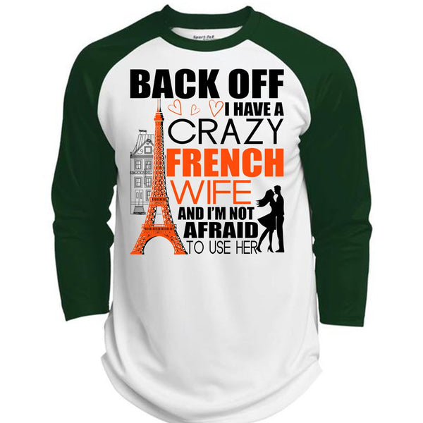 I Have A Crazy French Wife T Shirt, I Love French T Shirt, Awesome T-Shirts  (Polyester Game Baseball Jersey)