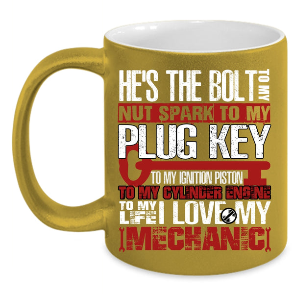 To My Life I Love My Mechanic Coffee Mug, Cute Mechanic's Wife Coffee Cup