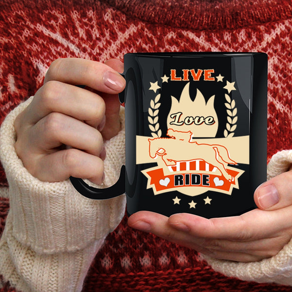 I Love Riding Coffee Mug, Funny Gift For Equestrians Coffee Cup