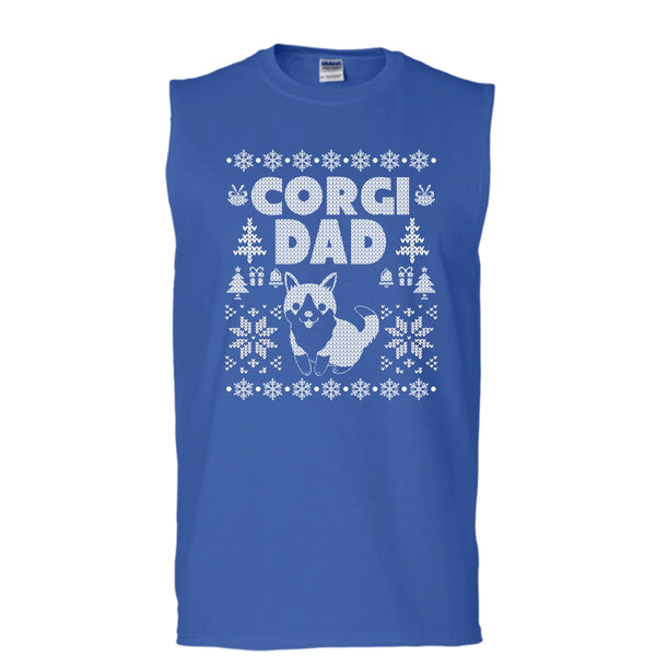 Corgi Dad T Shirt, Coolest Dog Lover T Shirt, Cool T Shirt (Men's Cotton Sleeveless)