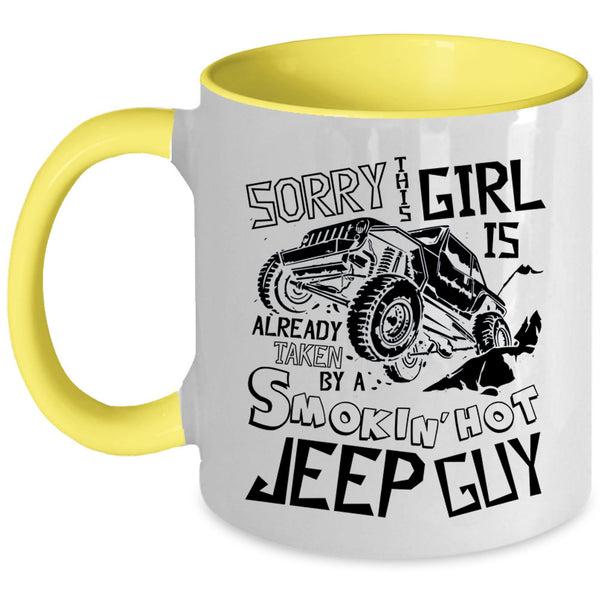 Married Coffee Mug, This Girl Is Already Taken By A Jeep Guy Accent Mug
