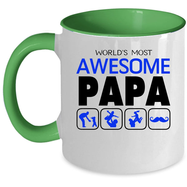Awesome Papa Coffee Mug, World's Most Awesome Papa Accent Mug