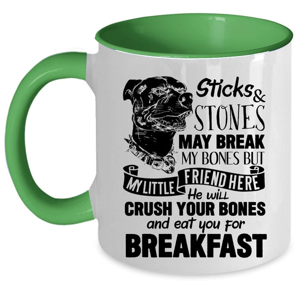 Funny Pitbulls Coffee Mug, My Little Friend Accent Mug