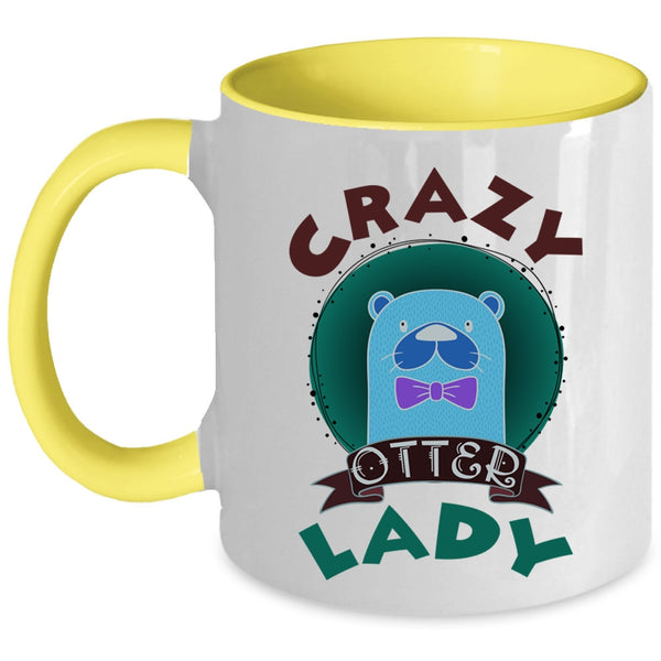 Crazy Otter Lady Mug, Funny Gift For Wife Cup