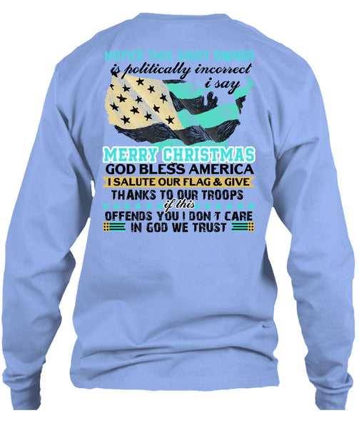 I Say Merry Christmas T Shirt, I Love Veteran T Shirt