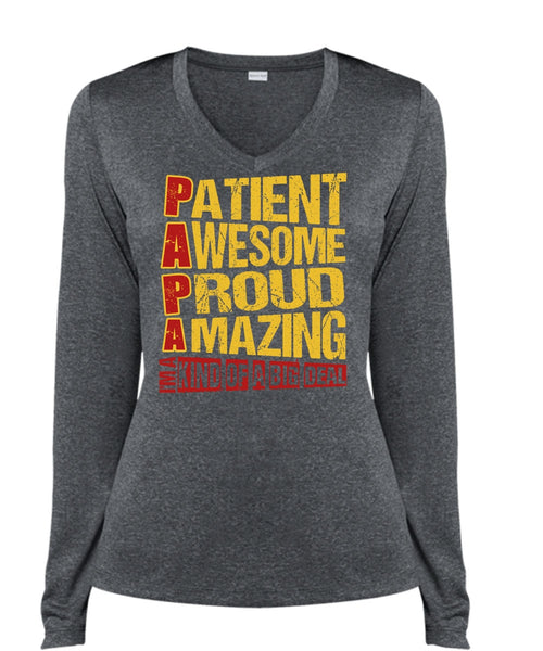 Patient Awesome Proud Amazing T Shirt, I'm A Kind Of A Big Deal T Shirt, Cool Shirt (Ladies LS Heather V-Neck)