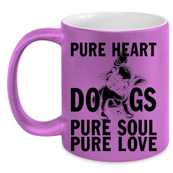 Pure Soul Pure Love Coffee Mug, Pure Heart Dogs Accent Mug