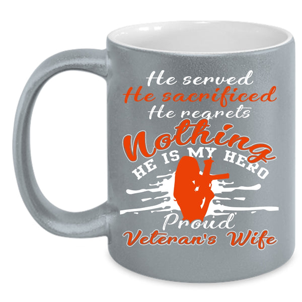 Proud Veteran's Wife Coffee Mug, I Love Veteran Coffee Cup
