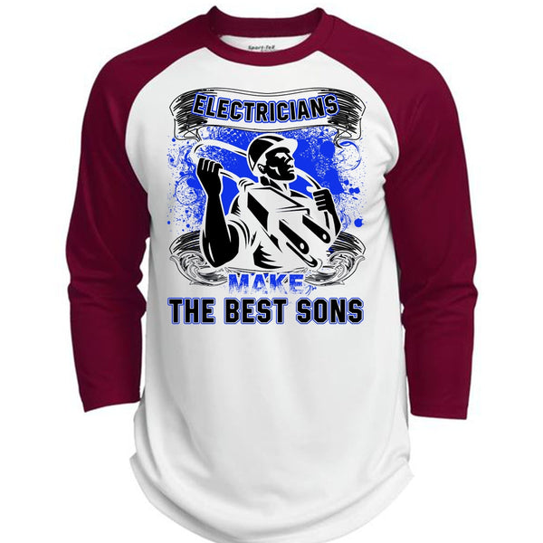 Electricians Make The Best Sons T Shirt, I Love Electrician T Shirt, Awesome T-Shirts  (Polyester Game Baseball Jersey)