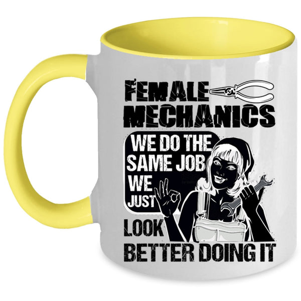 Cute Gift For My Wife Coffee Mug, Female Mechanics Accent Mug