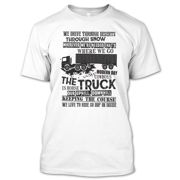 A black t-shirt with the shopify logo