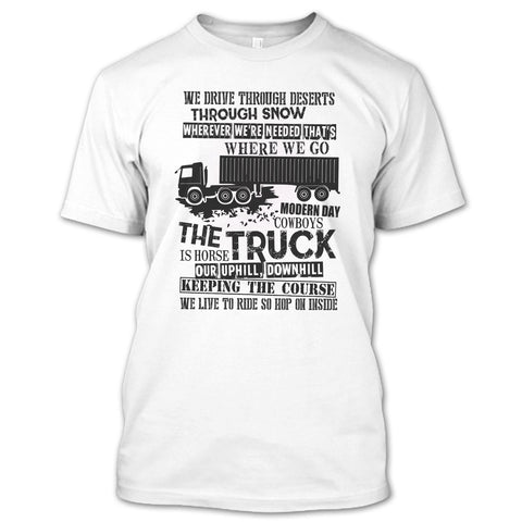 A black t-shirt with the shopify logo