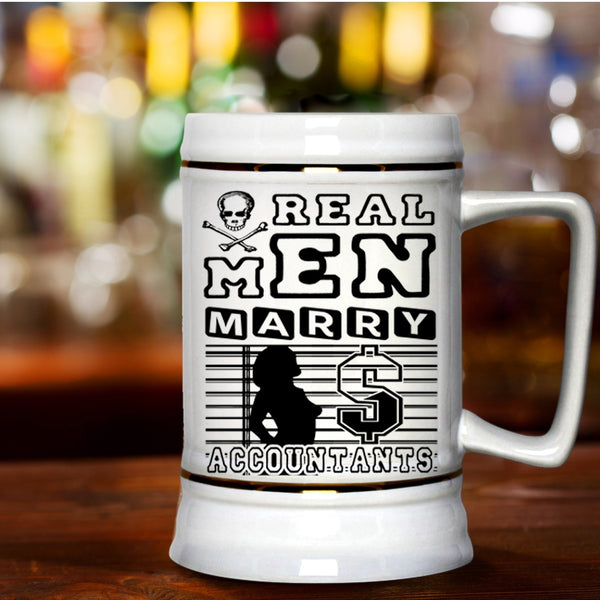 Just Married Beer Stein 22oz, Real Men Marry Accountants Beer Mug
