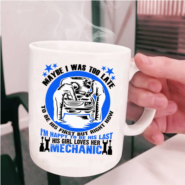 Cute Wife Coffee Mug, This Girl Loves Her Mechanic Cup